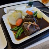 スイス航空ビジネスクラス　夕食
